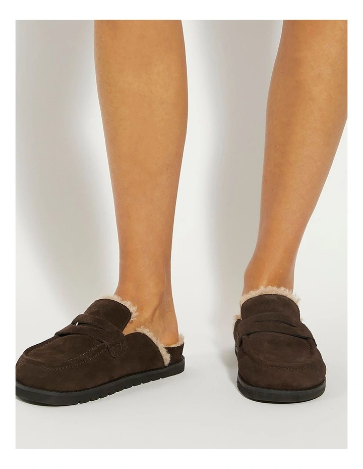 Goldy Shearling Open Back In Brown image 2