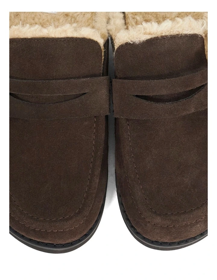 Goldy Shearling Open Back In Brown image 6