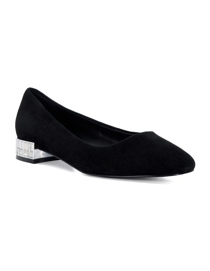 Ballerina Jeweled Flat Court Ballet in Black image 2