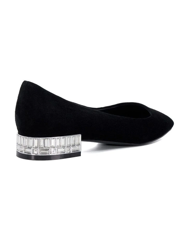 Ballerina Jeweled Flat Court Ballet in Black image 4