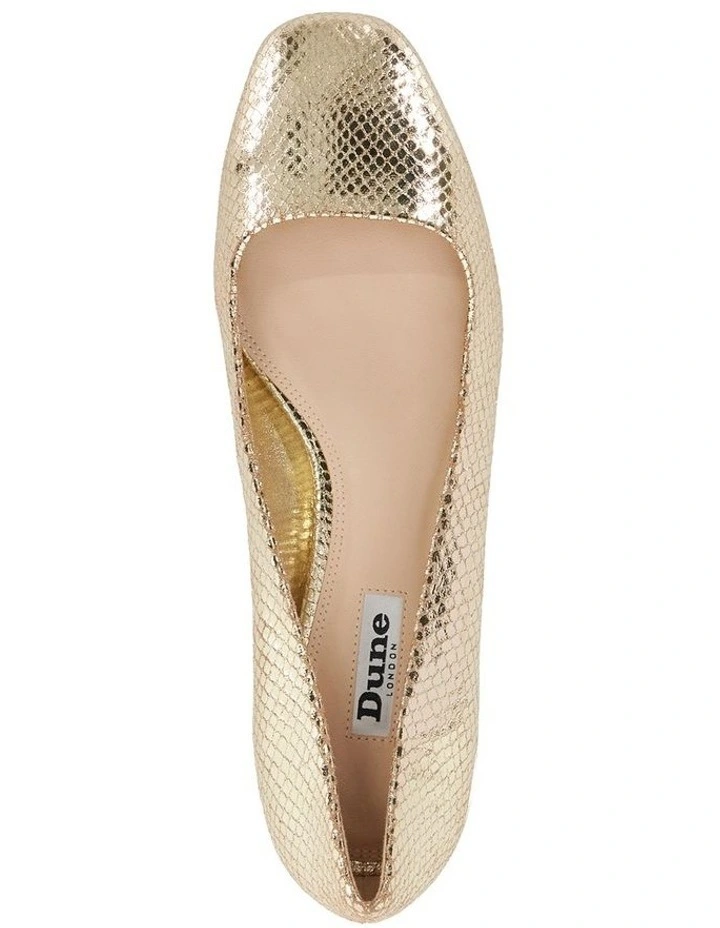 Ballerina Jeweled Flat Court Ballet in Gold image 3