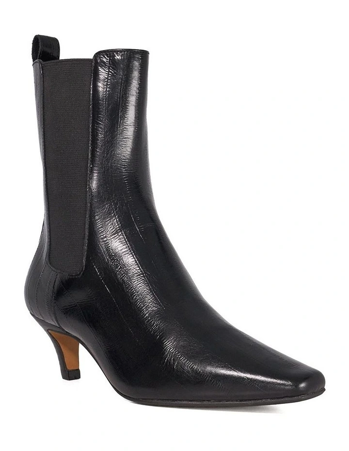 Odele Angle Heel Boots in Black image 3