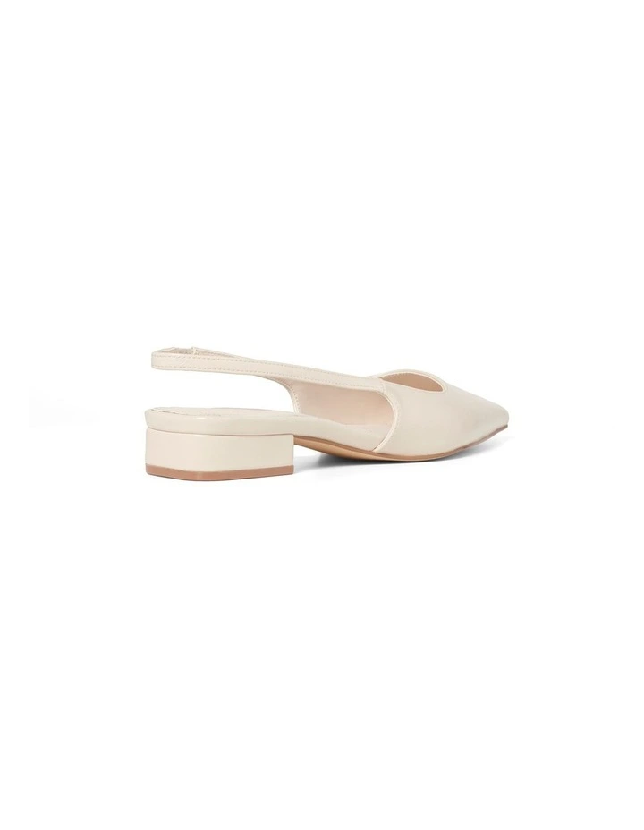 Shelby Slingback Flats in White image 3