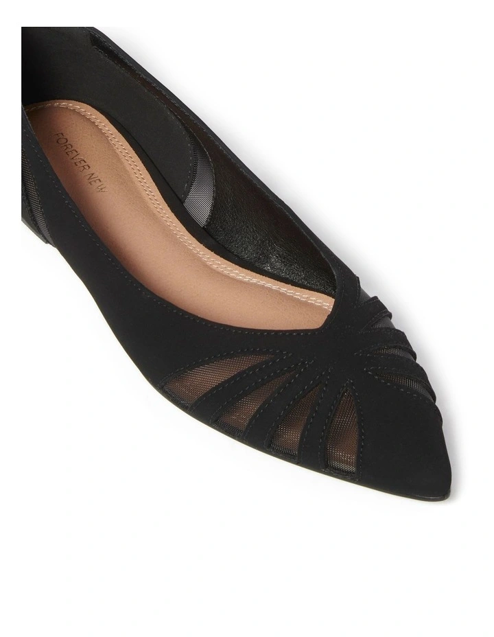 Melissa Mesh Detail Flats in Black image 2