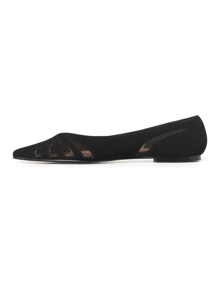 Melissa Mesh Detail Flats in Black image 3
