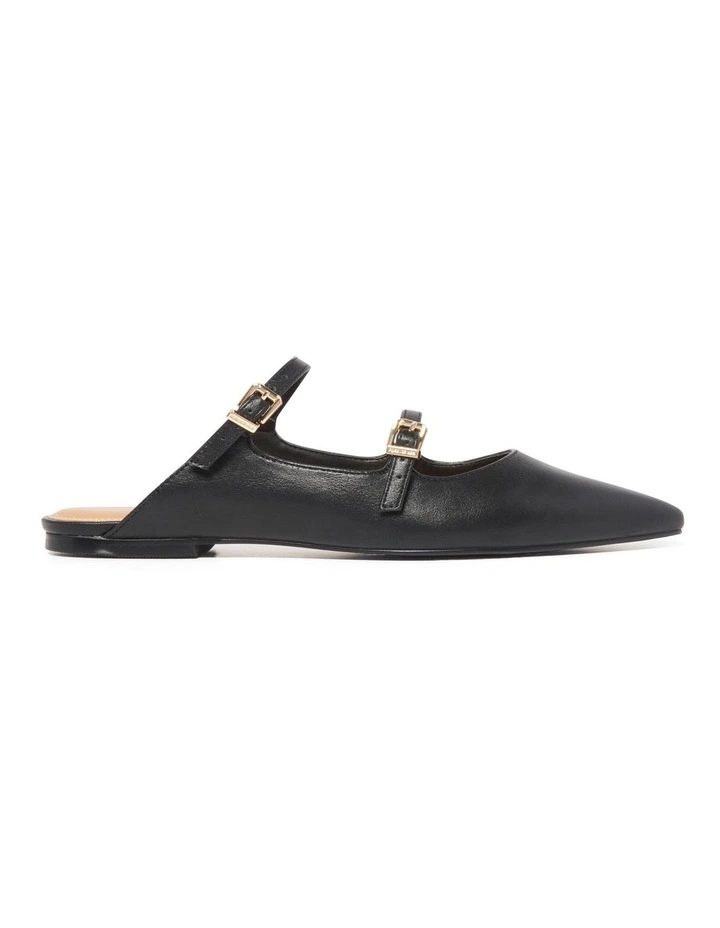 Kenzie Buckle Trim Mules in Black image 1