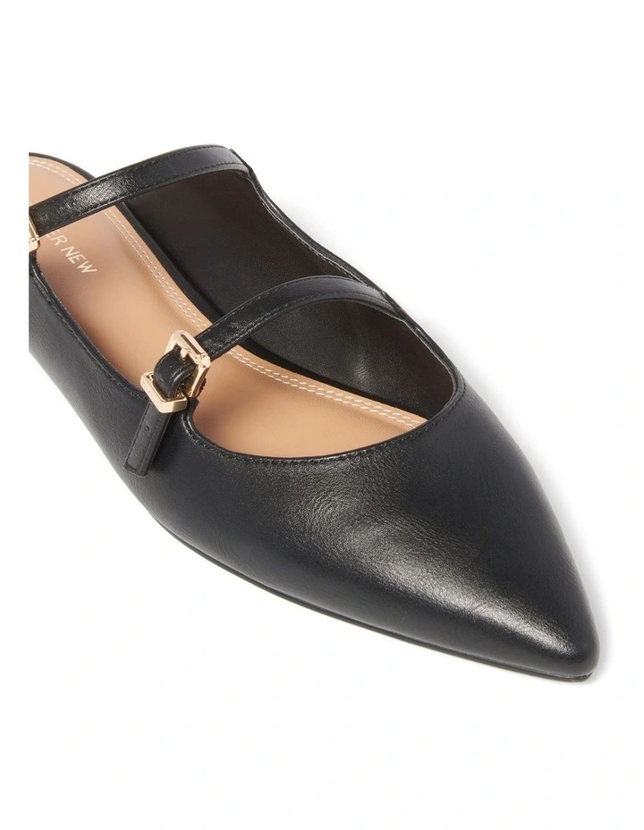 Kenzie Buckle Trim Mules in Black image 2