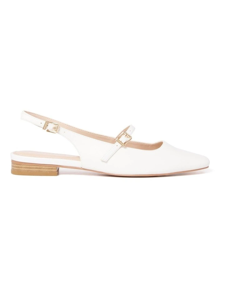 Skylar Slingback Flats in White image 1
