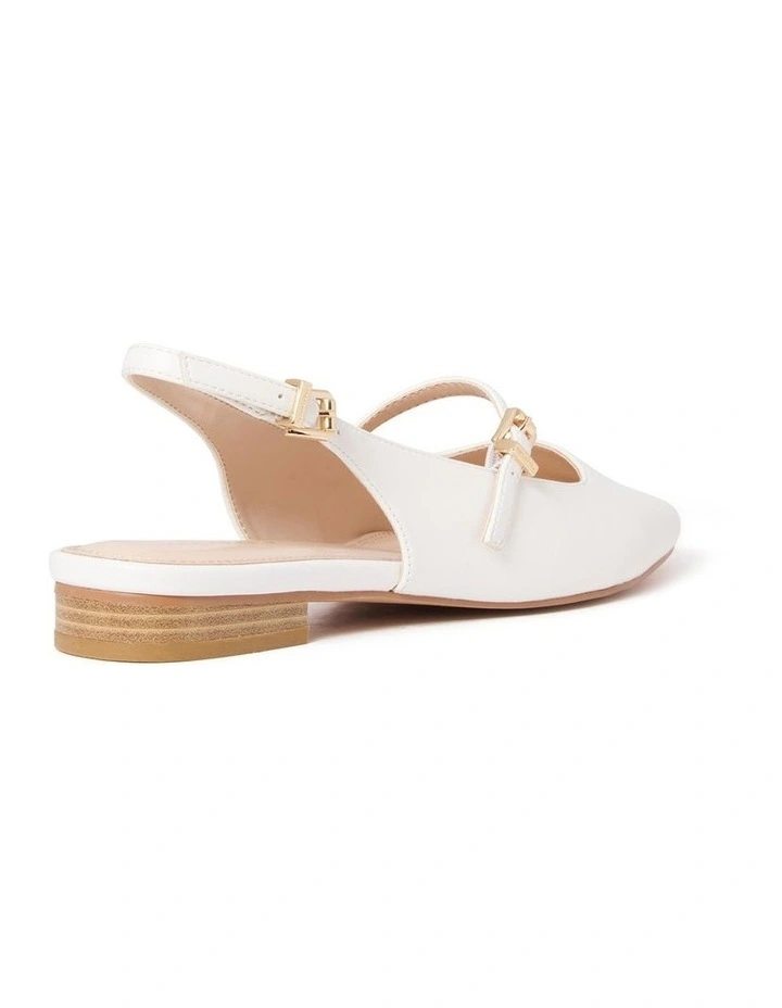 Skylar Slingback Flats in White image 3