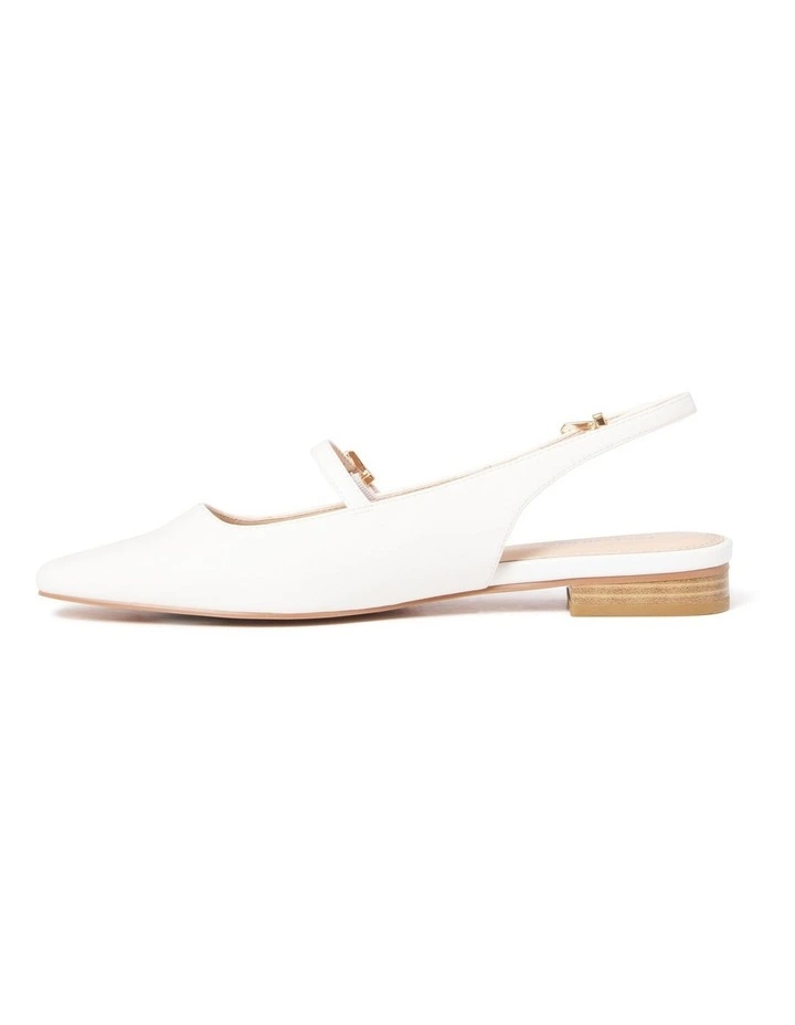 Skylar Slingback Flats in White image 4