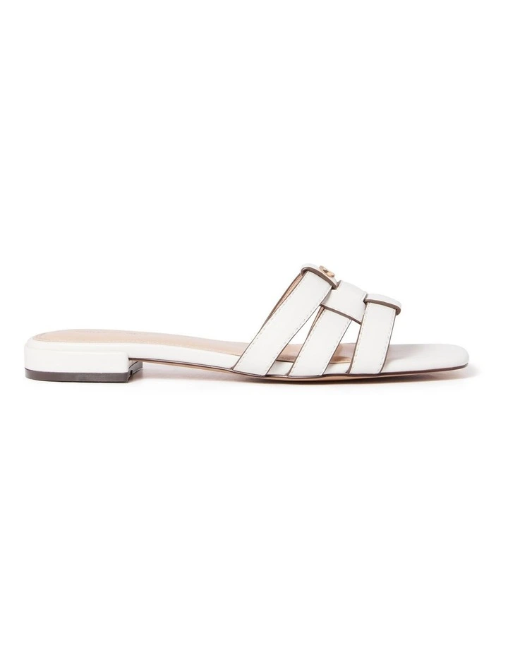 Halle Flat Mule in White image 1