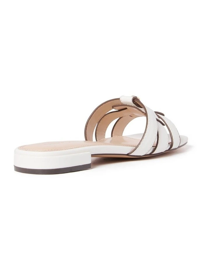 Halle Flat Mule in White image 3