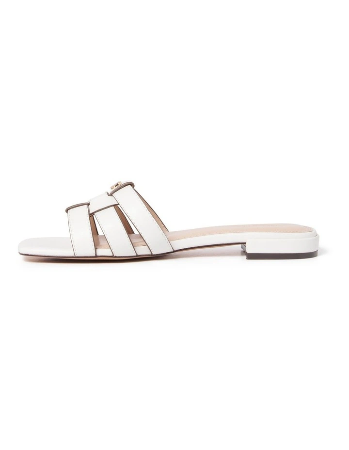 Halle Flat Mule in White image 4