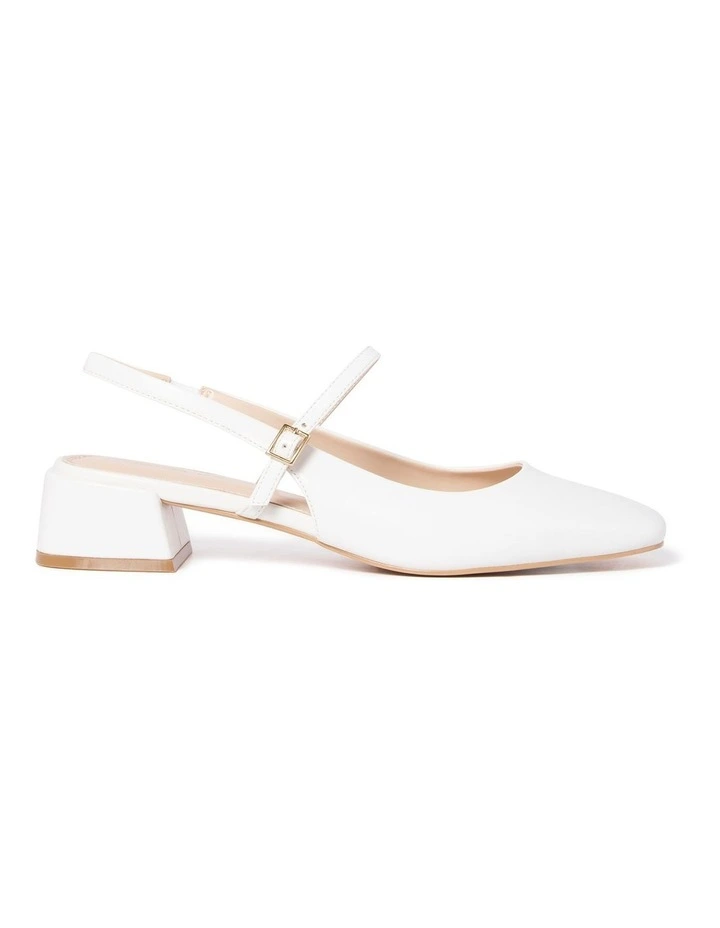 Kaiya Mary Jane Block Heels in White image 1