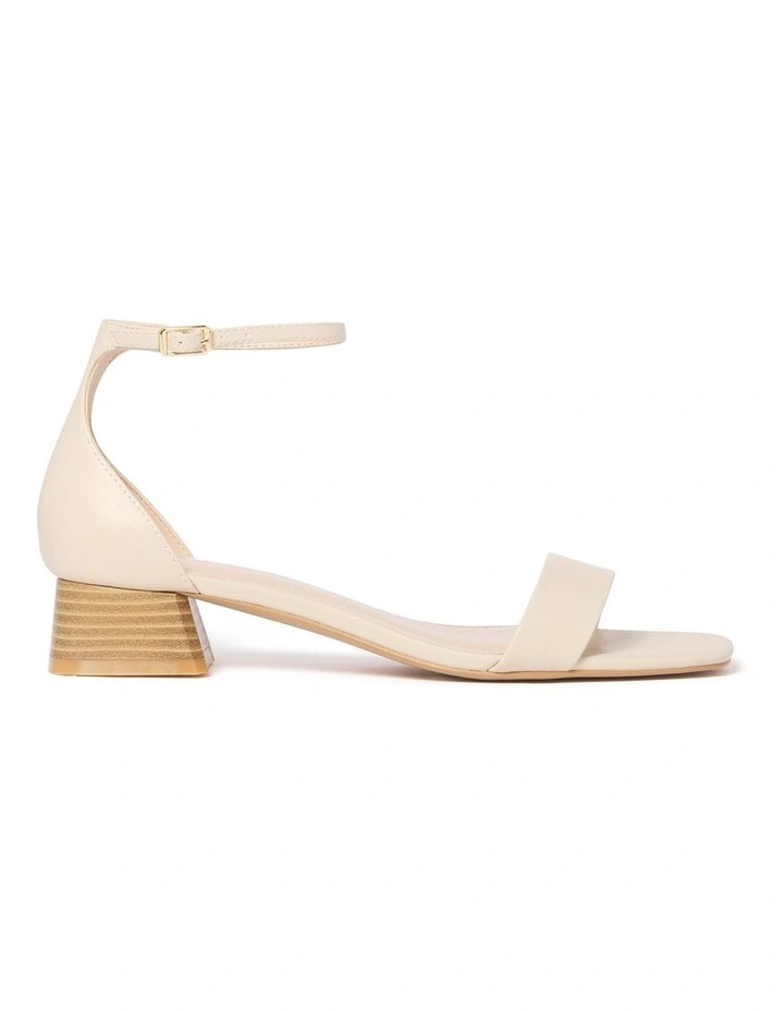 Ali Ankle Strap Block Heel Sandals in Cream image 1