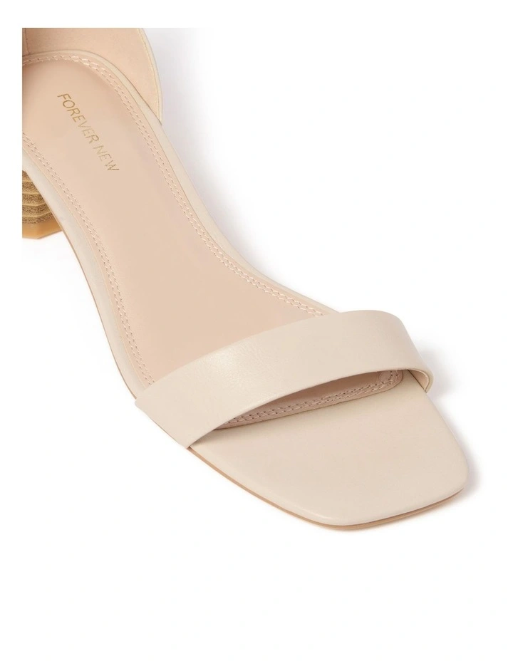 Ali Ankle Strap Block Heel Sandals in Cream image 2
