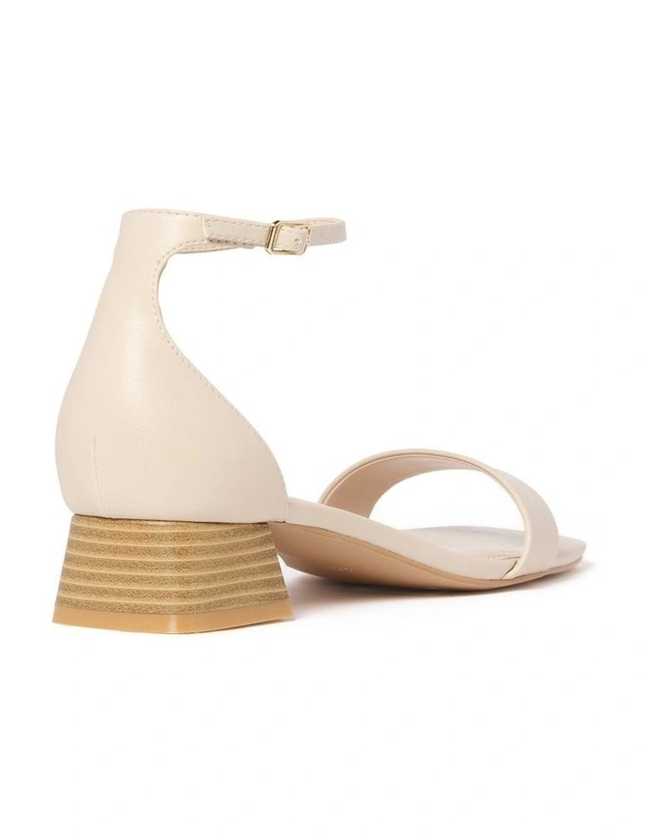 Ali Ankle Strap Block Heel Sandals in Cream image 3