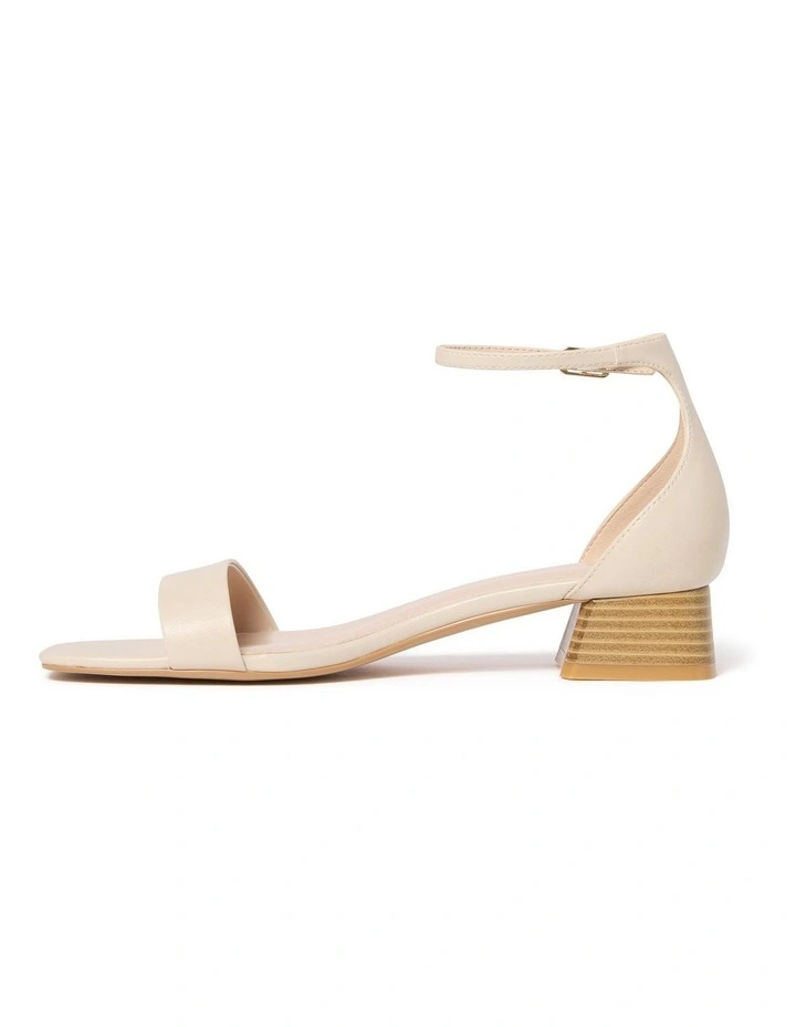 Ali Ankle Strap Block Heel Sandals in Cream image 4