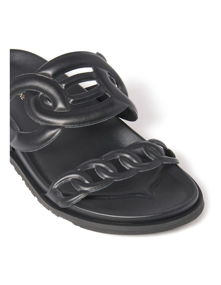 India Interlinked Sandals in Black image 2
