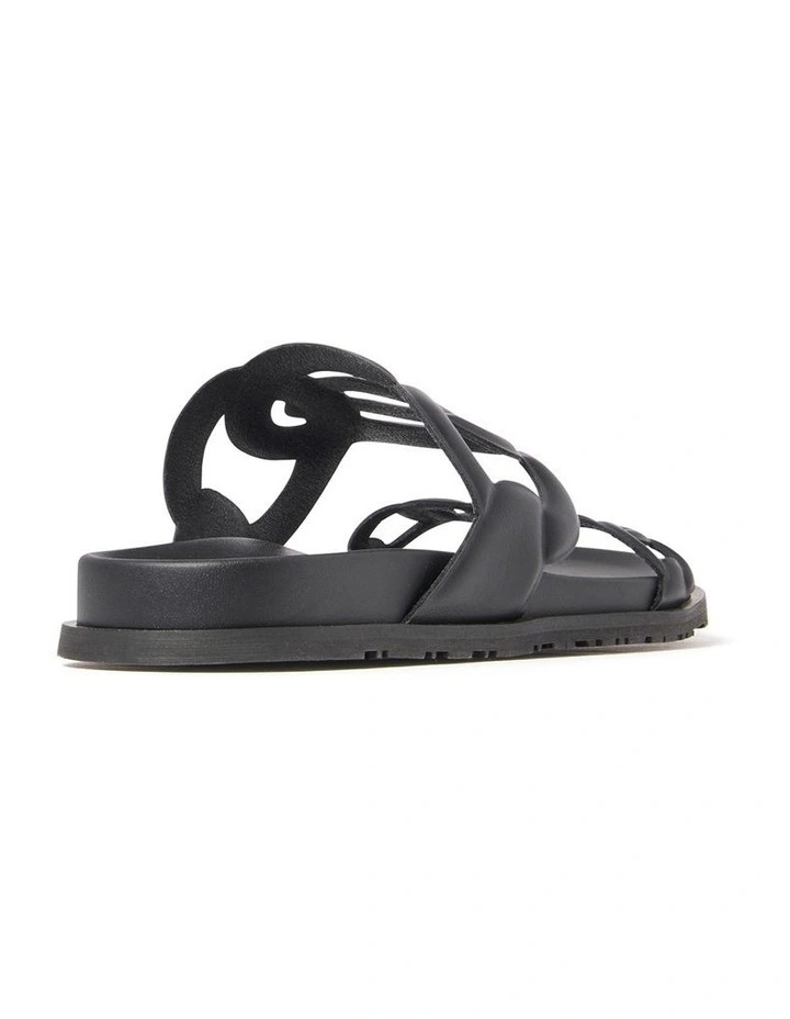 India Interlinked Sandals in Black image 3