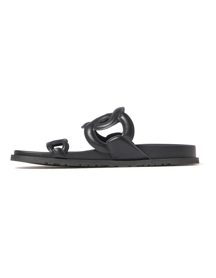 India Interlinked Sandals in Black image 4