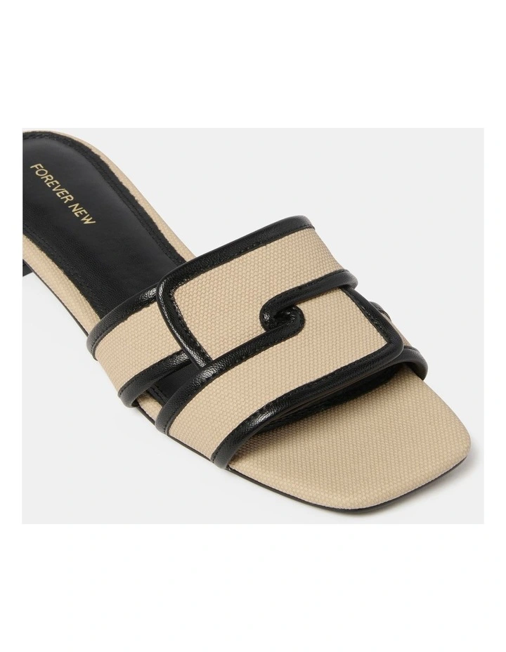 Geneva Interlinked Flat Sandals in Black image 2