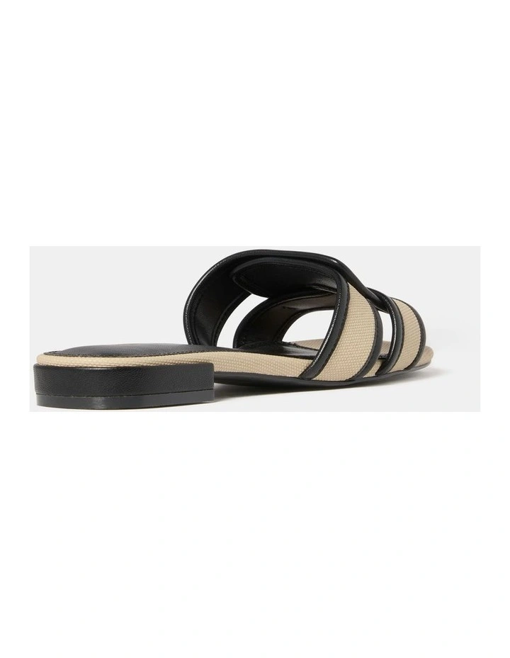 Geneva Interlinked Flat Sandals in Black image 3