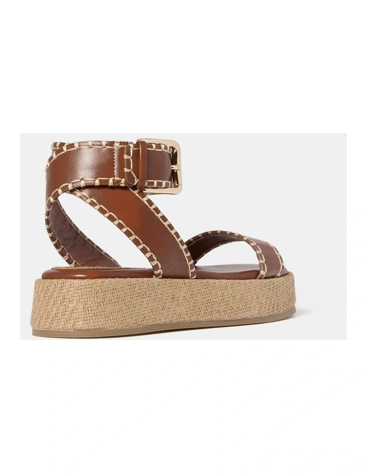 Meaca Flatform Sandals in Brown image 2