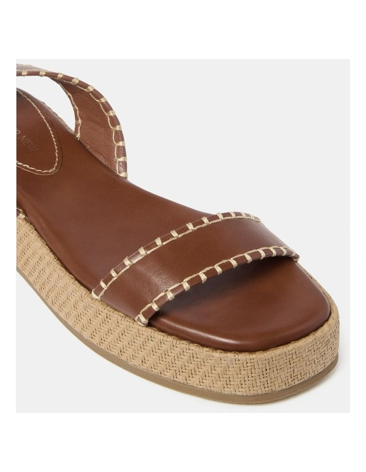 Meaca Flatform Sandals in Brown image 3