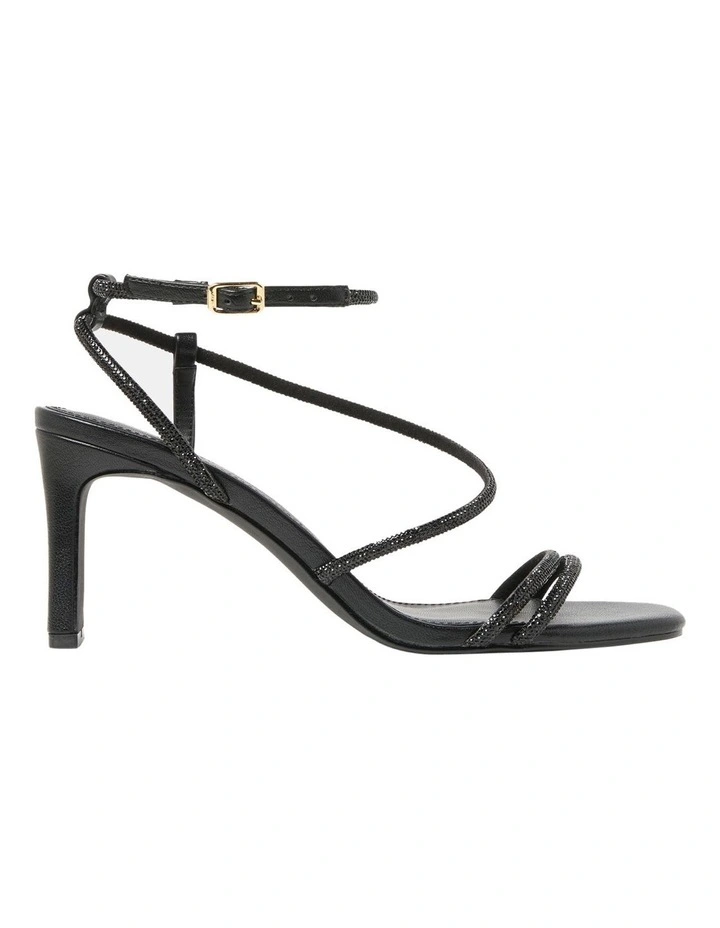 Mila Diamante Heeled Sandals in Black image 1