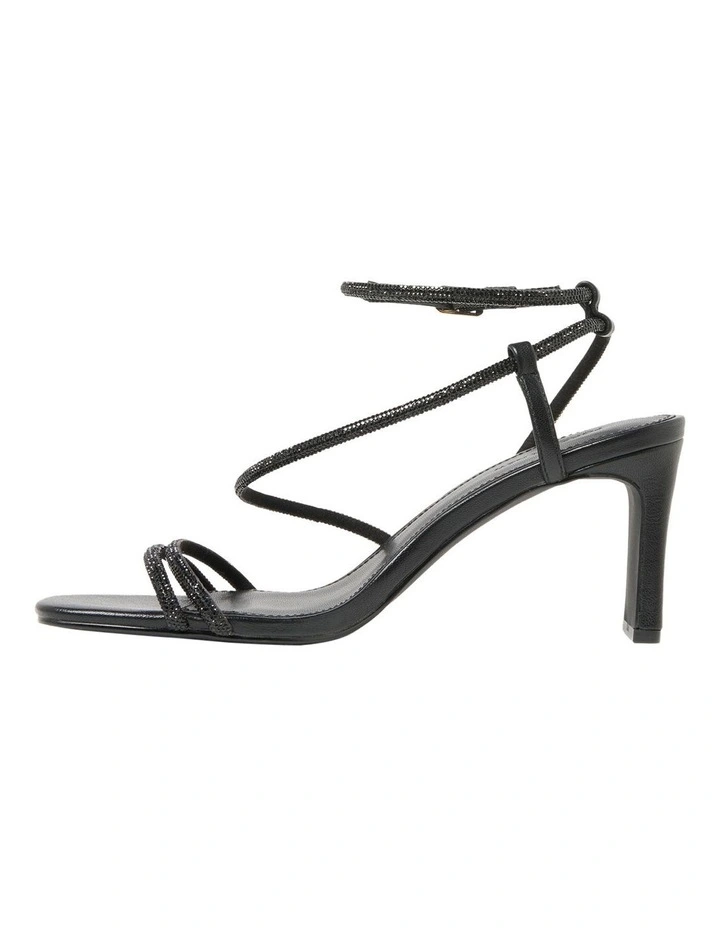 Mila Diamante Heeled Sandals in Black image 4