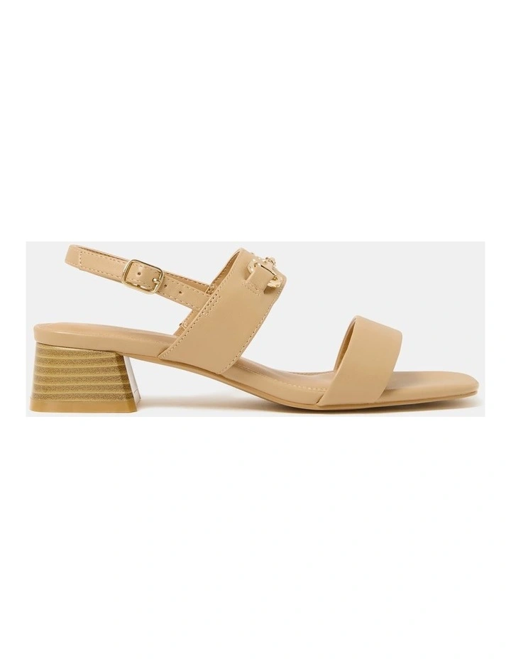 Harley Bit Trim Double Strappy Block Heels in Tan image 1