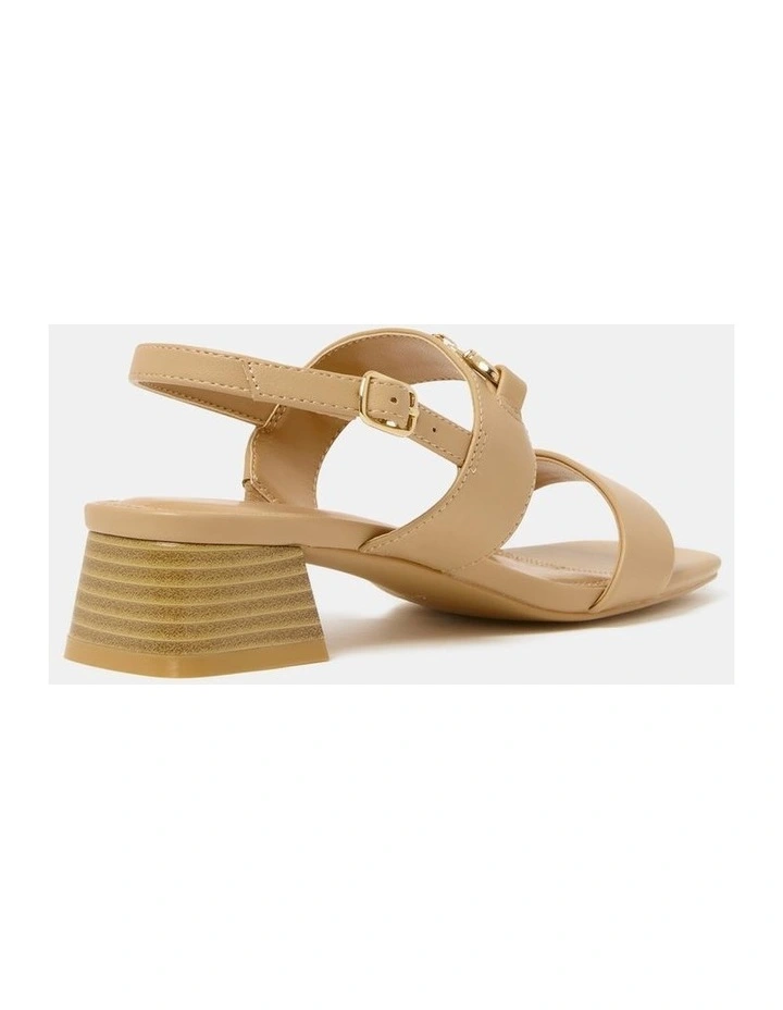 Harley Bit Trim Double Strappy Block Heels in Tan image 2