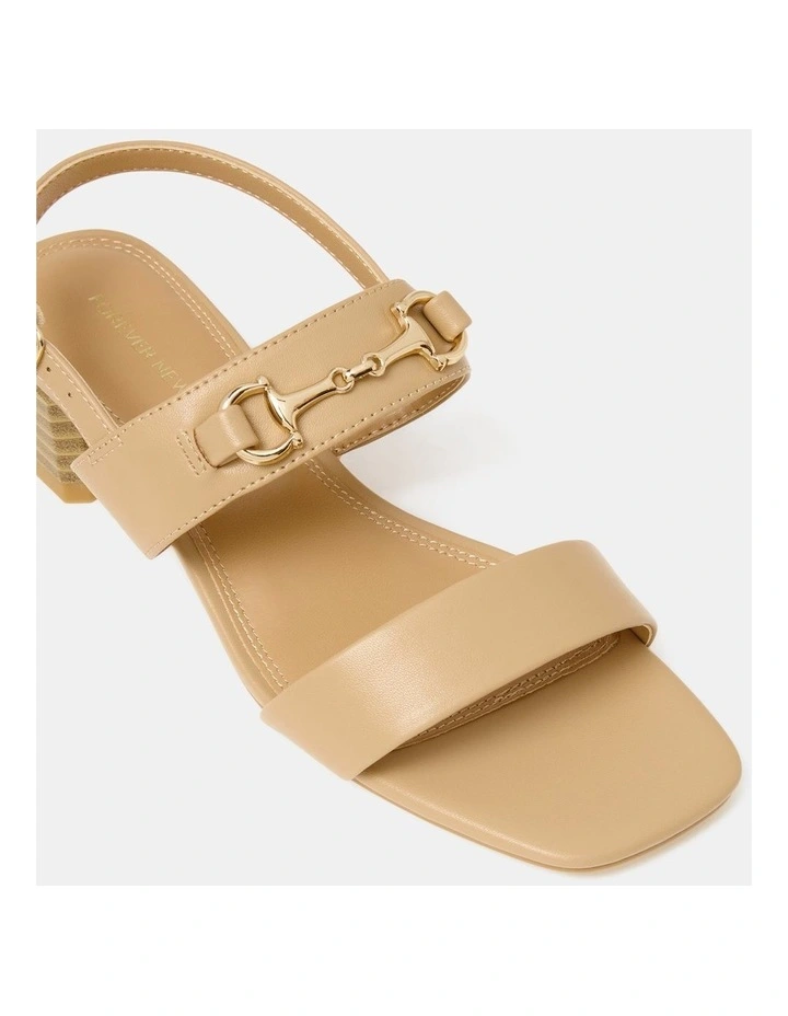 Harley Bit Trim Double Strappy Block Heels in Tan image 3