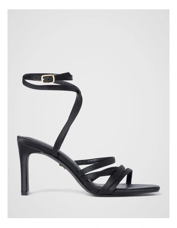 Alexis Strappy Heeled Sandals in Black
