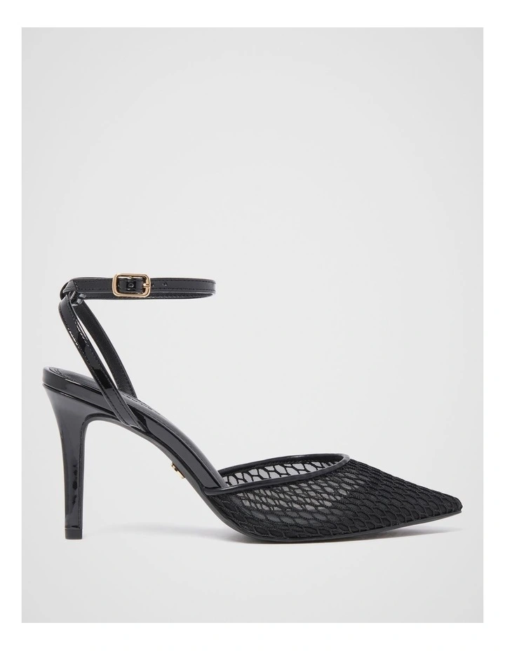 Payton Mesh Strappy Heels in Black image 1