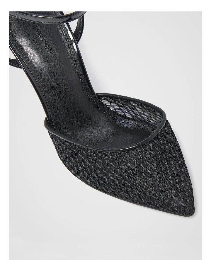 Payton Mesh Strappy Heels in Black image 2
