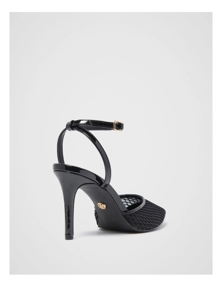 Payton Mesh Strappy Heels in Black image 3