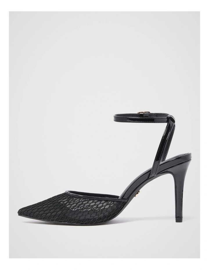 Payton Mesh Strappy Heels in Black image 4