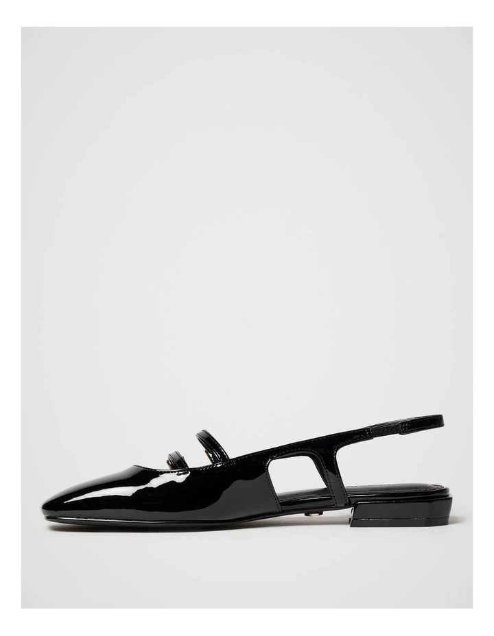 Faye Double Strap Slingback Flat in Black image 4