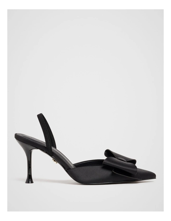 Jenna Bow Trim Slingback Shoes in Black image 1