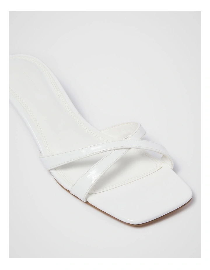 Saskia Crossover Strap Heeled Mules in White image 2