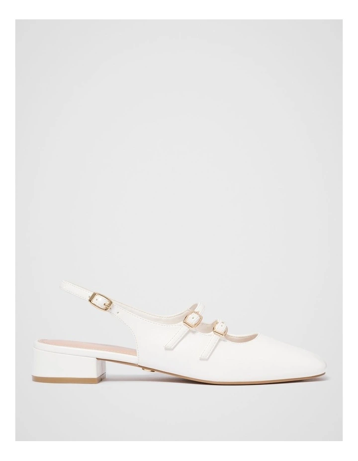 Dahlia Double Strap Mary Jane Heels in White image 1