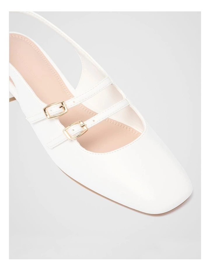 Dahlia Double Strap Mary Jane Heels in White image 2