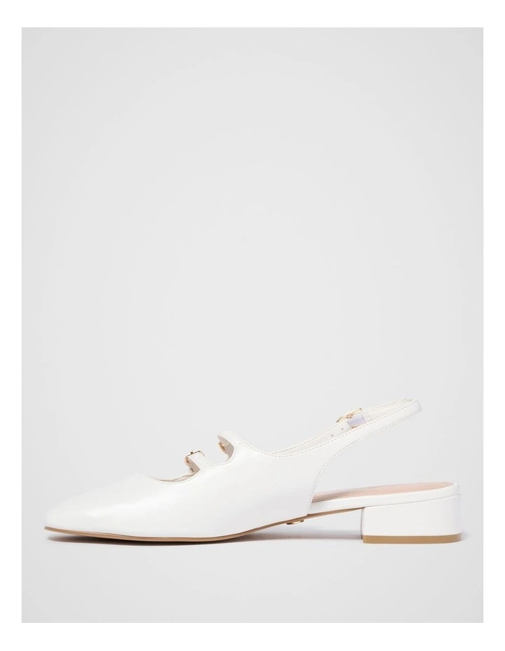 Dahlia Double Strap Mary Jane Heels in White image 4