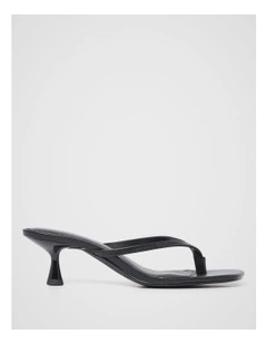 Teagan Toe Thong Heels in Black