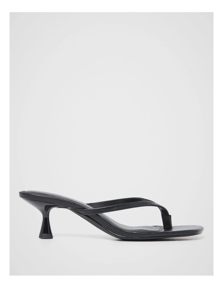 Teagan Toe Thong Heels in Black image 1