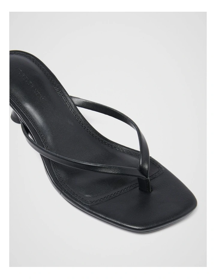 Teagan Toe Thong Heels in Black image 2