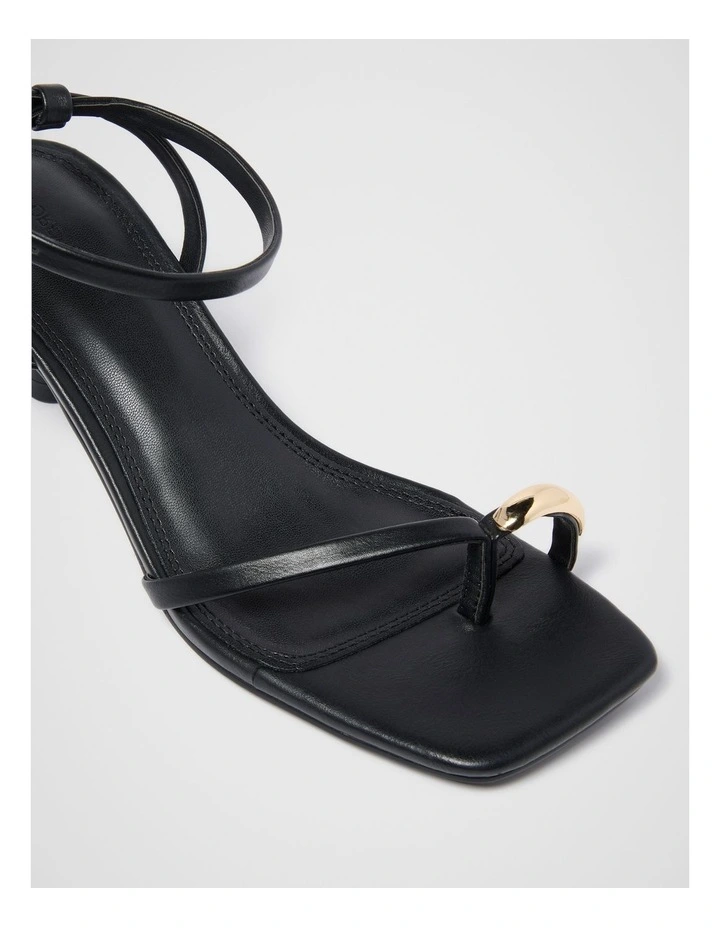 Tatiana Toe Loop Trim Strappy Sandals in Black image 2