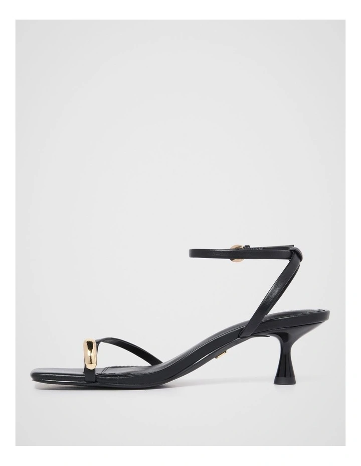 Tatiana Toe Loop Trim Strappy Sandals in Black image 3